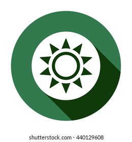 Sun  icon,  isolated. Flat  design.