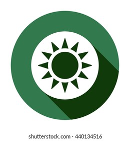 Sun   icon,  isolated. Flat  design.