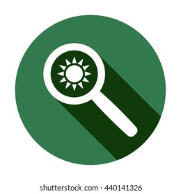 Sun   icon,  isolated. Flat  design.