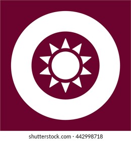 Sun  icon,  isolated. Flat  design.