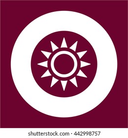 Sun  icon,  isolated. Flat  design.