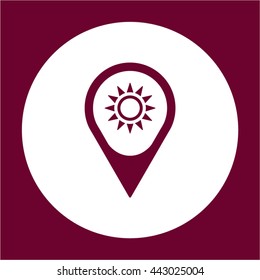 Sun  icon,  isolated. Flat  design.
