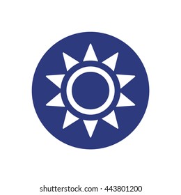 Sun  icon,  isolated. Flat  design.
