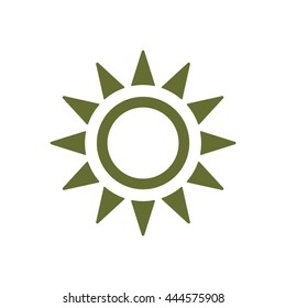 Sun   icon,  isolated. Flat  design.