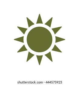 Sun   icon,  isolated. Flat  design.