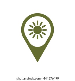  sun    icon,  isolated. Flat  design.