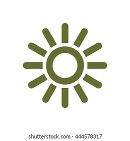 Sun    icon,  isolated. Flat  design.