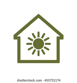 Sun    icon,  isolated. Flat  design.