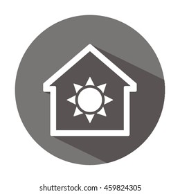  Sun    icon,  isolated. Flat  design.