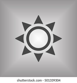 Sun   icon,  isolated. Flat  design.