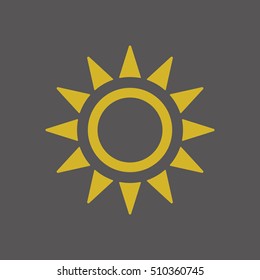 Sun    icon,  isolated. Flat  design.