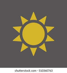 Sun    icon,  isolated. Flat  design.