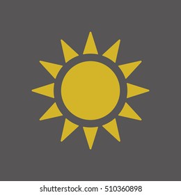Sun    icon,  isolated. Flat  design.