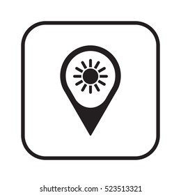  Sun   icon, isolated. Flat  design. 