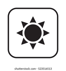   Sun   icon, isolated. Flat  design. 