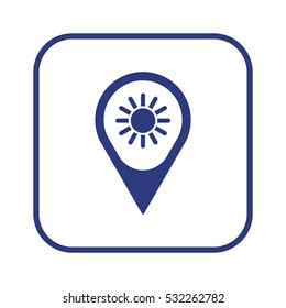 Sun   icon, isolated. Flat  design. 