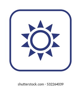   Sun   icon, isolated. Flat  design. 