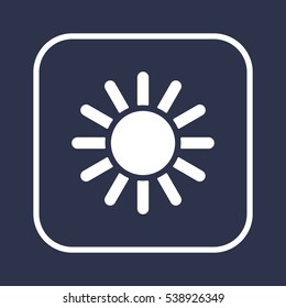   Sun   icon, isolated. Flat  design. 