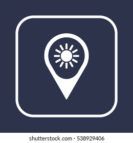  Sun   icon, isolated. Flat  design. 