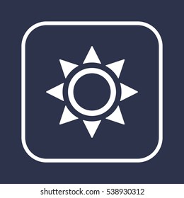   Sun   icon, isolated. Flat  design. 