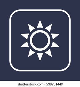   Sun   icon, isolated. Flat  design. 
