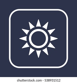   Sun   icon, isolated. Flat  design. 