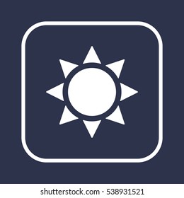  Sun   icon, isolated. Flat  design. 