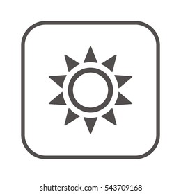   Sun   icon, isolated. Flat  design. 