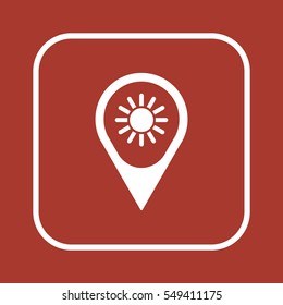  Sun   icon, isolated. Flat  design. 