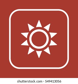   Sun   icon, isolated. Flat  design. 