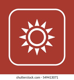   Sun   icon, isolated. Flat  design. 