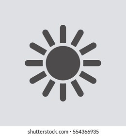   Sun   icon, isolated. Flat  design. 