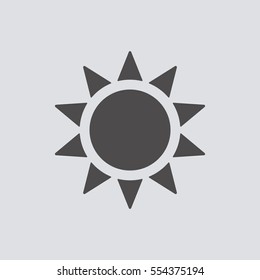   Sun   icon, isolated. Flat  design. 