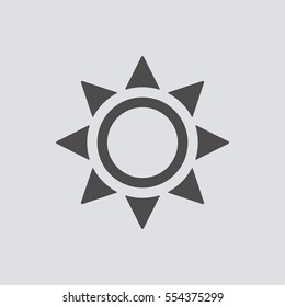   Sun   icon, isolated. Flat  design. 