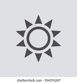   Sun   icon, isolated. Flat  design. 