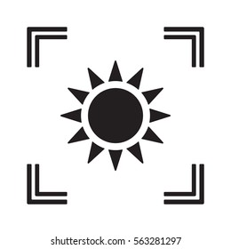   Sun   icon, isolated. Flat  design. 