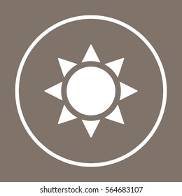   Sun   icon, isolated. Flat  design. 