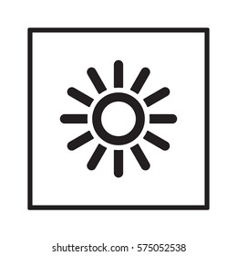   Sun   icon, isolated. Flat  design. 