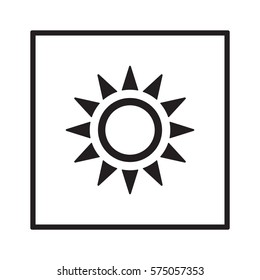   Sun   icon, isolated. Flat  design. 