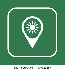  Sun   icon, isolated. Flat  design. 