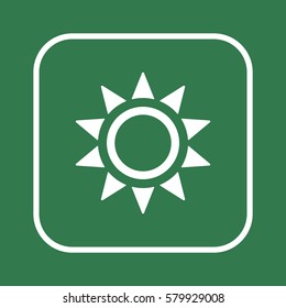   Sun   icon, isolated. Flat  design. 