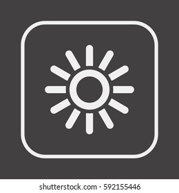   Sun   icon, isolated. Flat  design. 