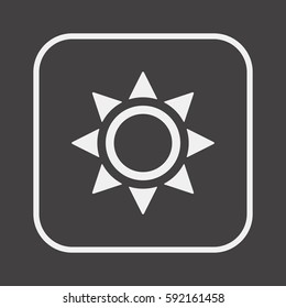   Sun   icon, isolated. Flat  design. 