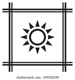   Sun   icon, isolated. Flat  design. 