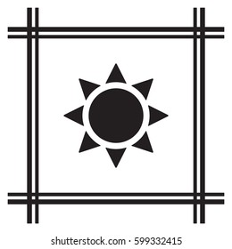   Sun   icon, isolated. Flat  design. 