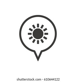   Sun   icon, isolated. Flat  design. 