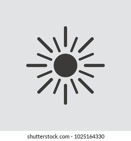 Sun icon isolated of flat style. Vector illustration.