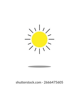 Icono del sol aislado en el fondo para el gráfico y el Diseño web. Símbolo creativo del concepto de la ilustración para el Web o el App móvil