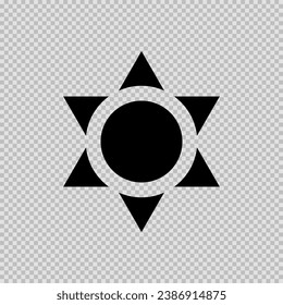 Sun icon isolated on transparent background. Vector illustration.