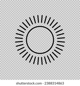 Sun icon isolated on transparent background. Vector illustration.